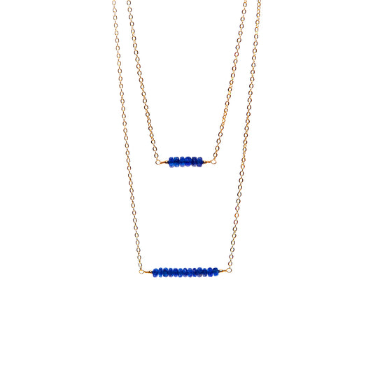 Blue Sapphire Bar Necklace