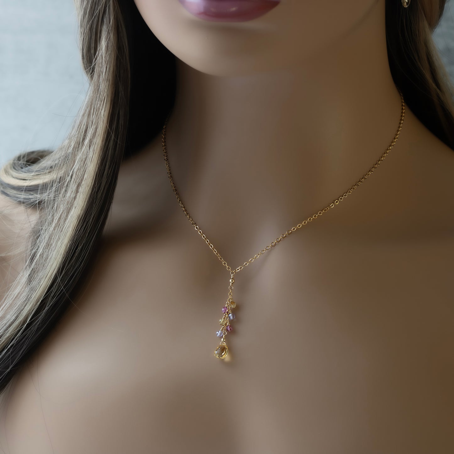 Citrine Lariat Necklace