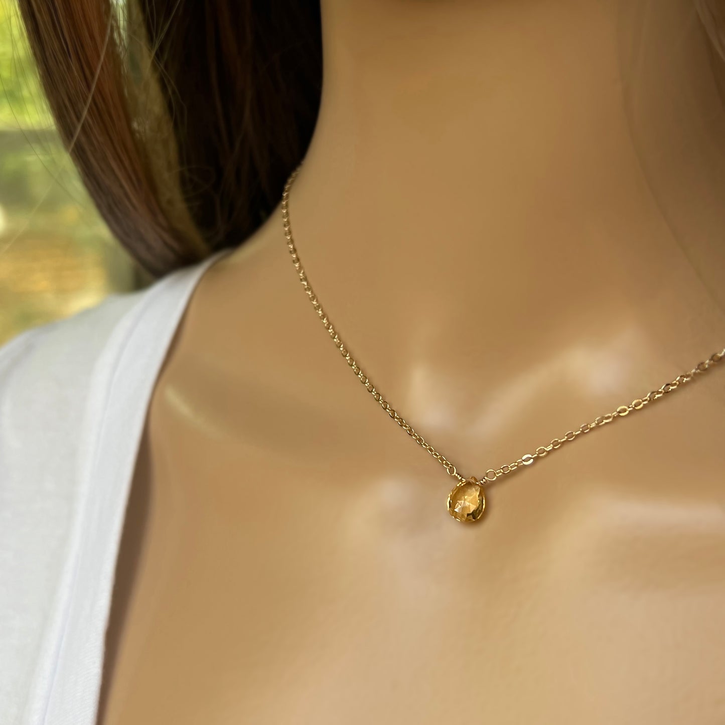 Citrine Teardrop Necklace