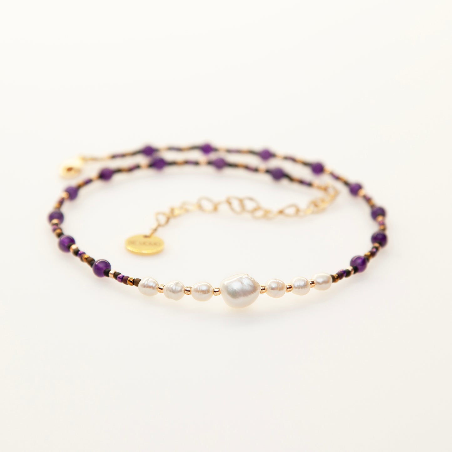 Freshwater Pearl and Amethyst Beaded Necklace