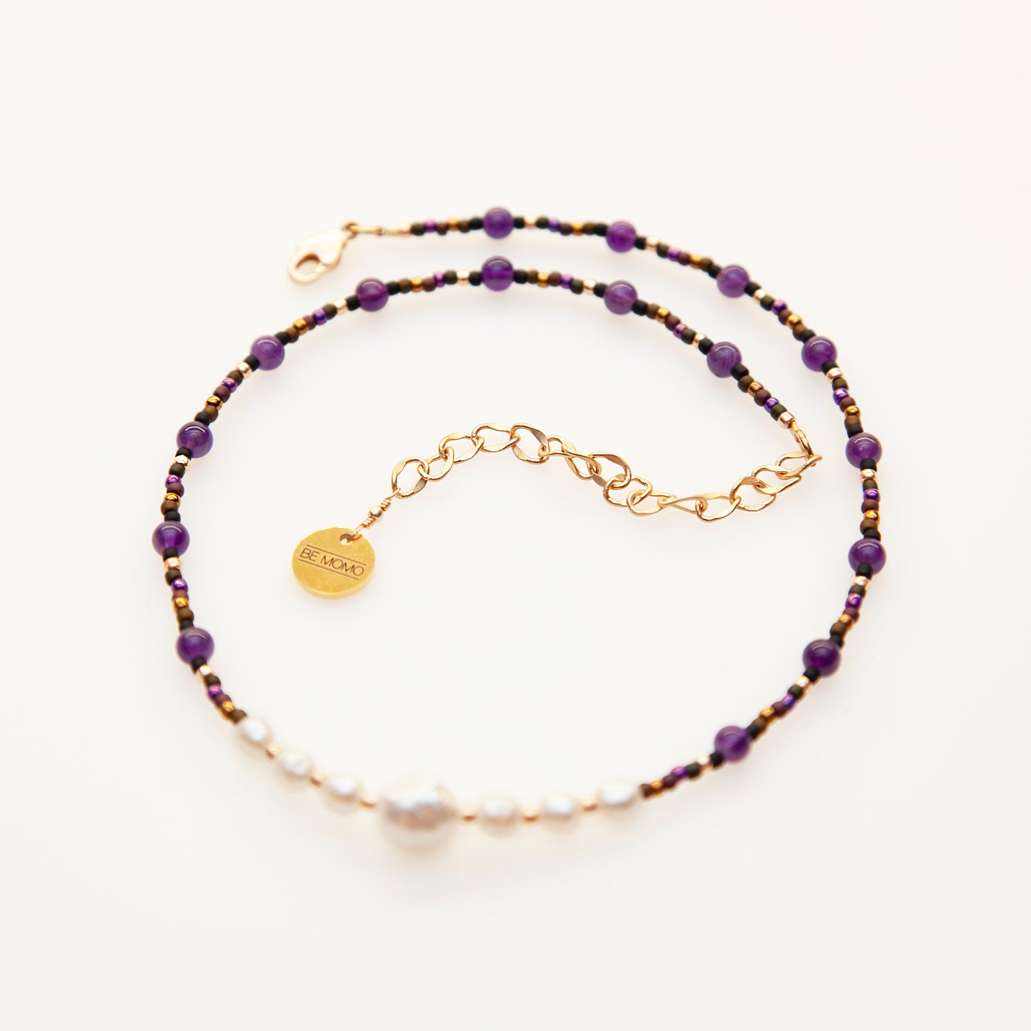 Freshwater Pearl and Amethyst Beaded Necklace