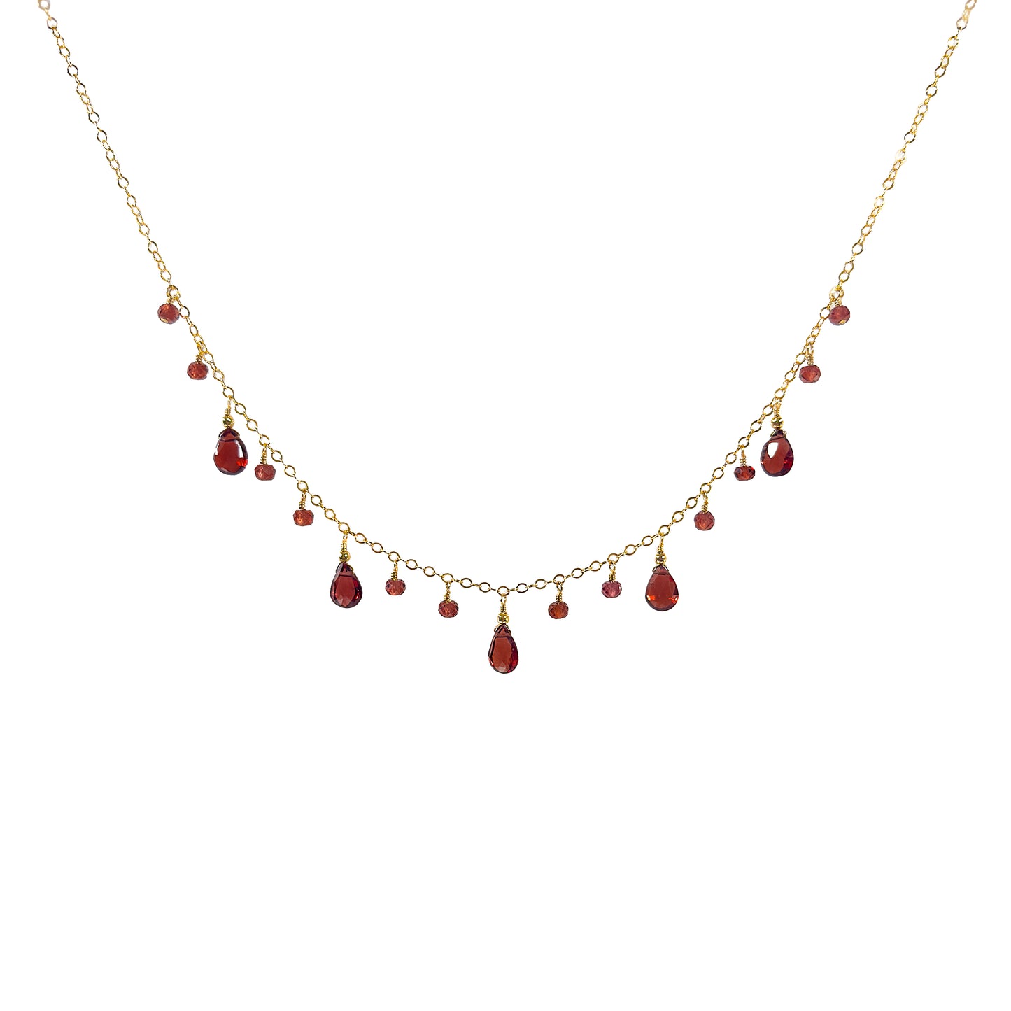 Garnet Charms Necklace