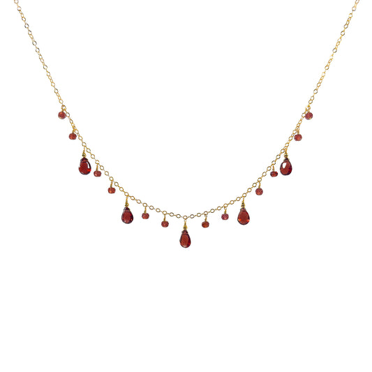 Garnet Charms Necklace