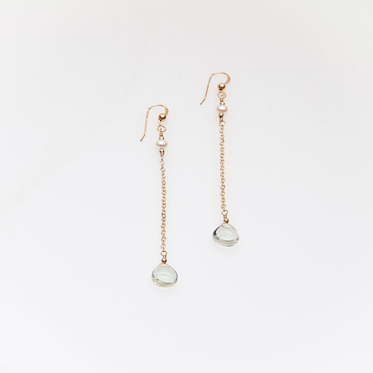 Green Amethyst and Freshwater Pearl Necklace and Earrings Set