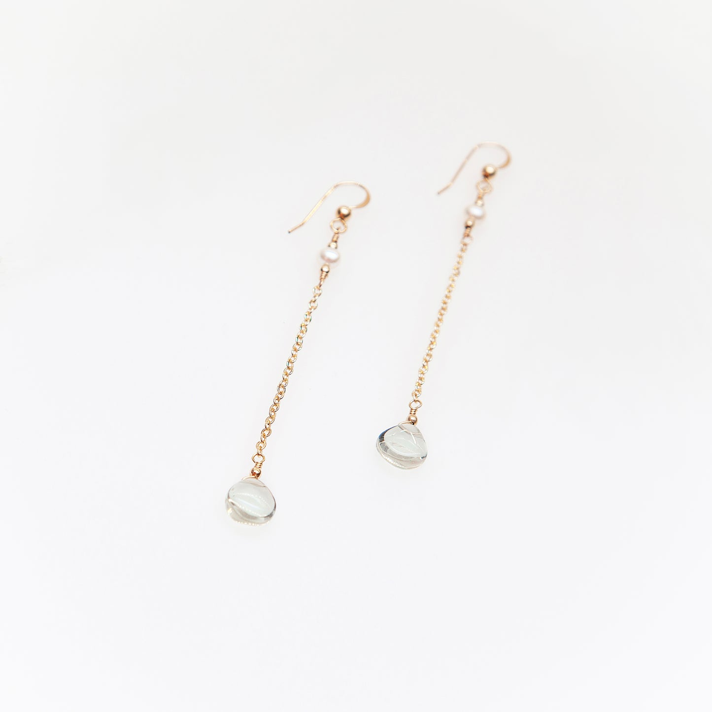 Green Amethyst and Freshwater Pearl Earrings