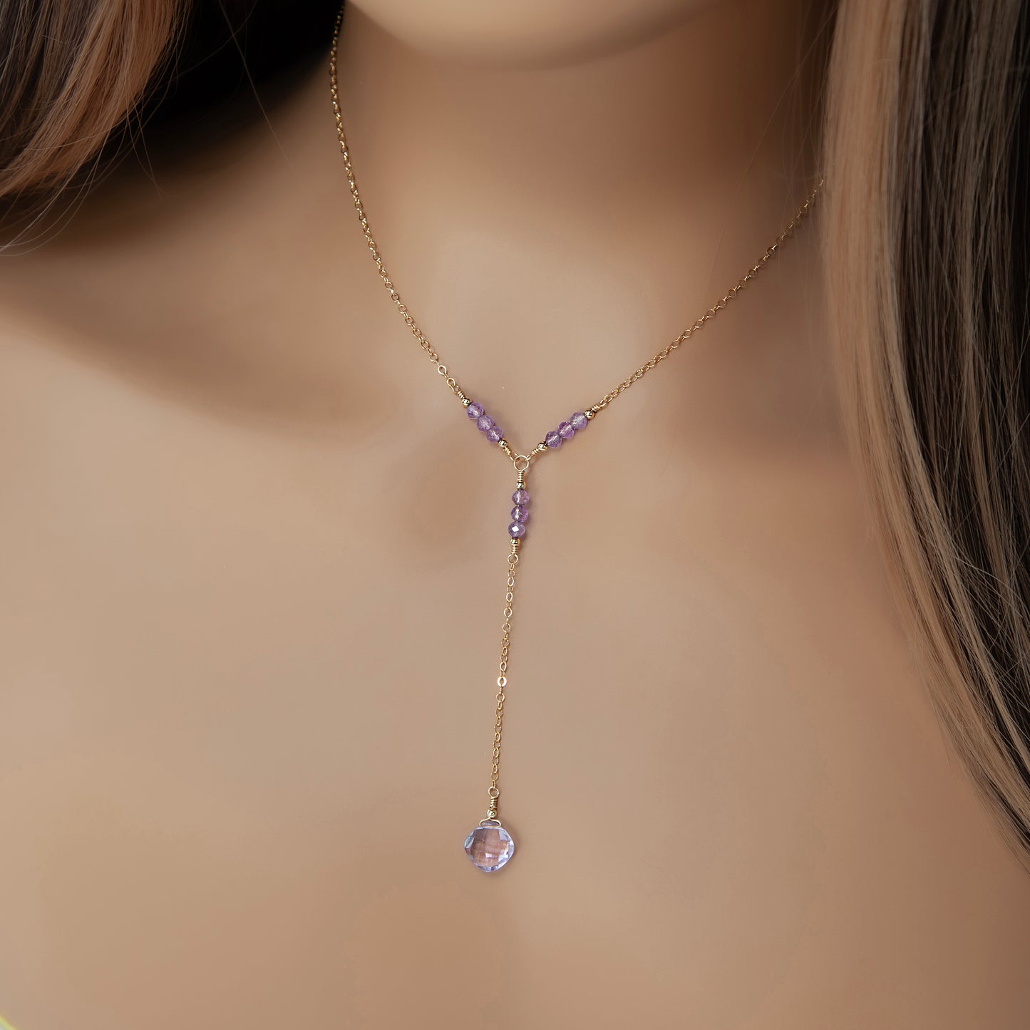 Lavender Amethyst Lariat Necklace