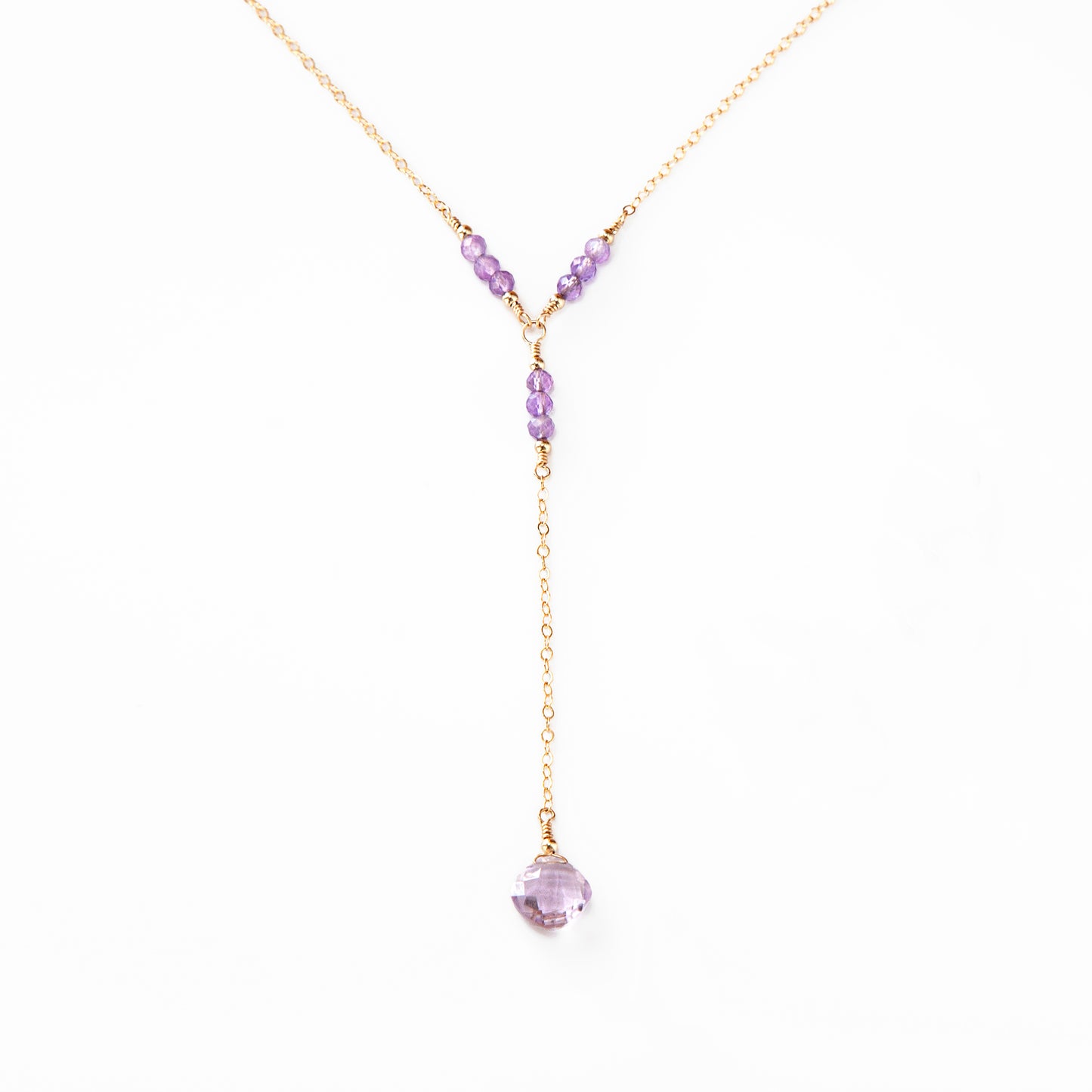 Lavender Amethyst Lariat Necklace