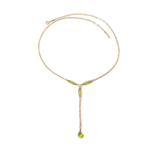 Peridot Lariat Necklace