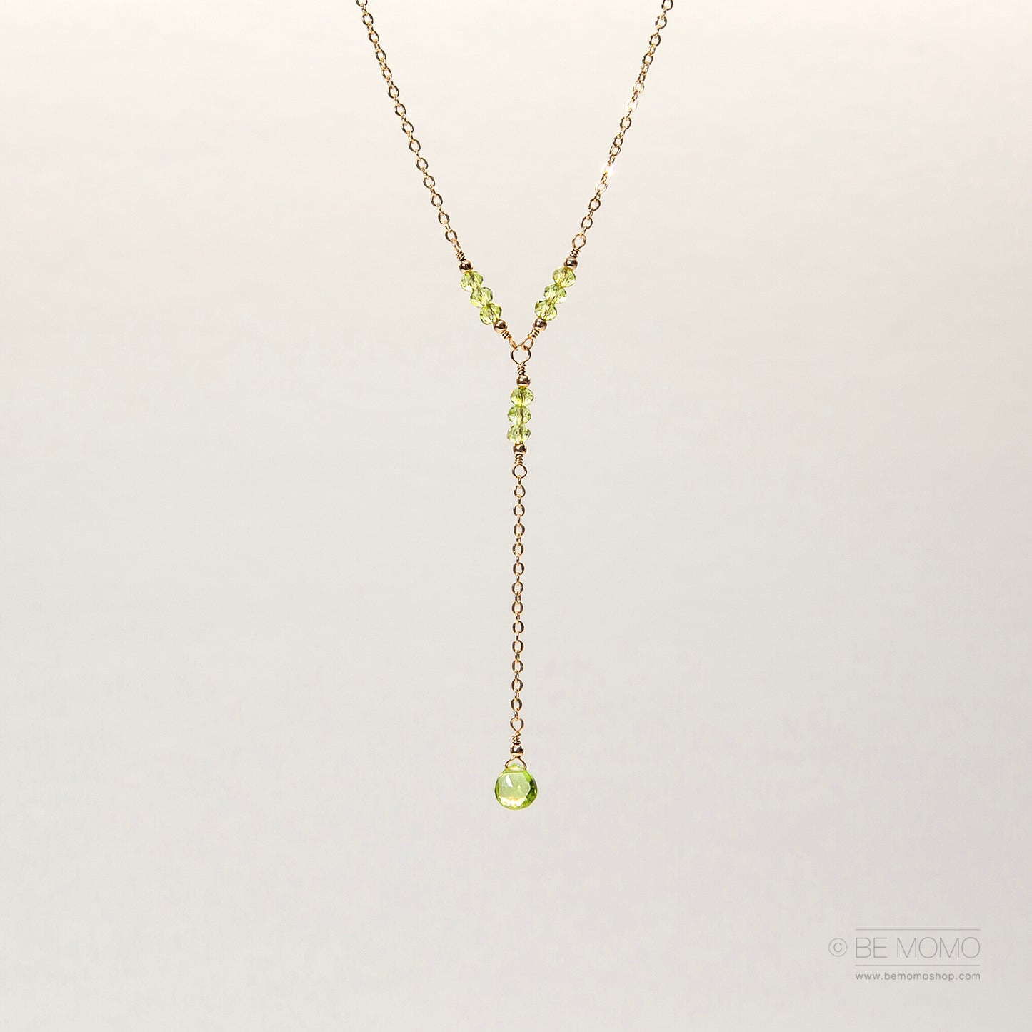 Peridot Lariat Necklace and Earrings Set #2