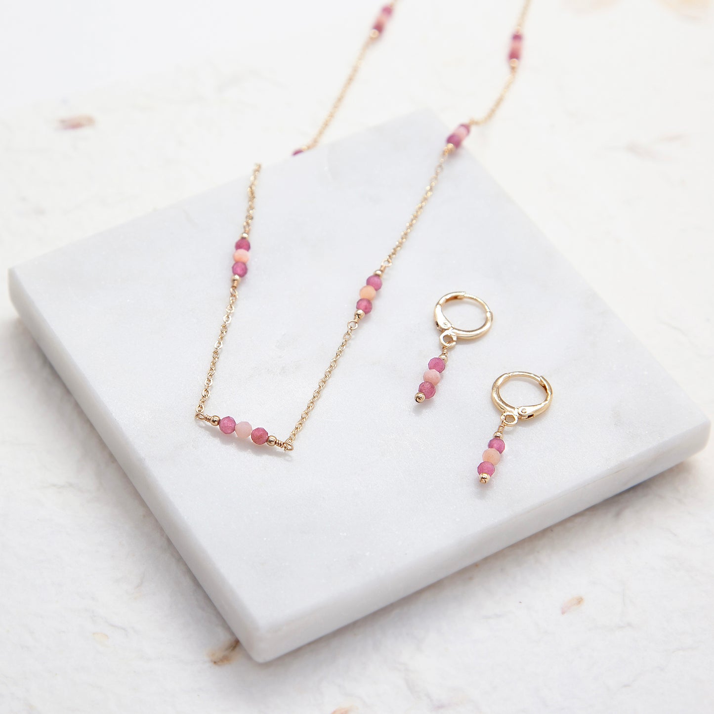 Johanna Pink Tourmaline and Pink Opal Jewelry Set