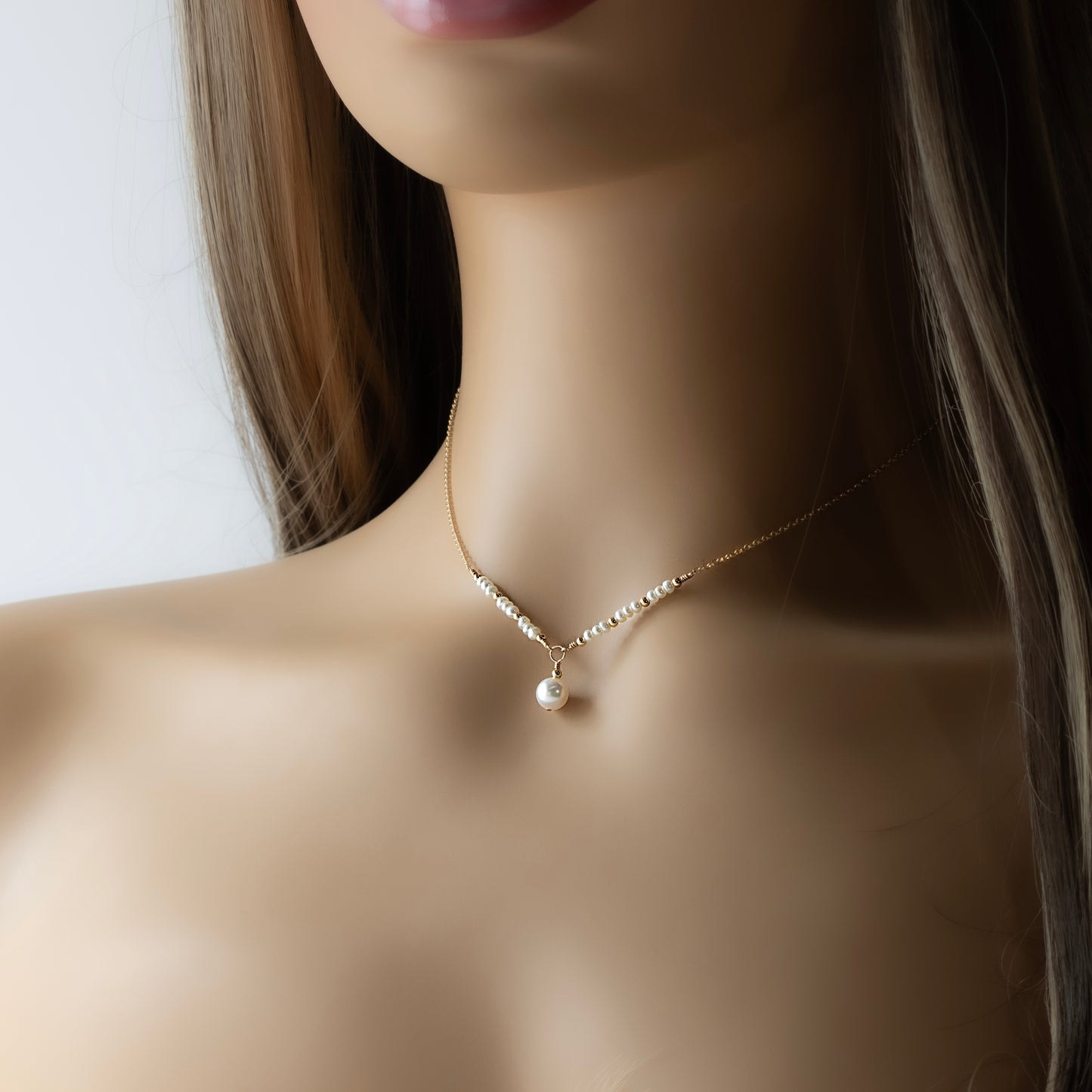 Dainty Akoya Pearl Statement Necklace
