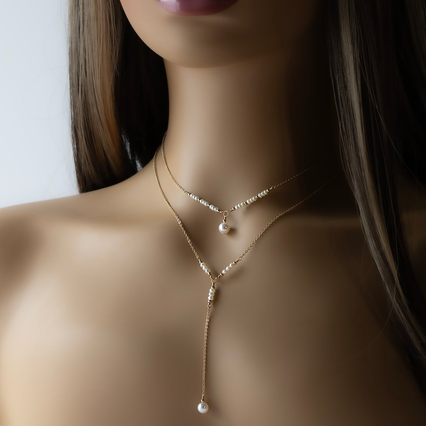 Dainty Akoya Pearl Statement Necklace