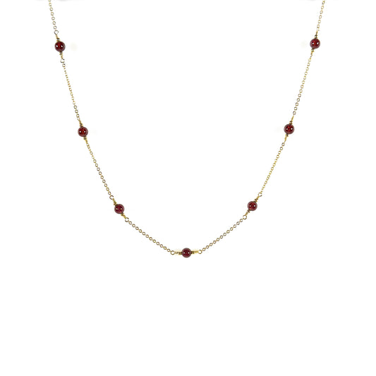 Garnet Station Necklace