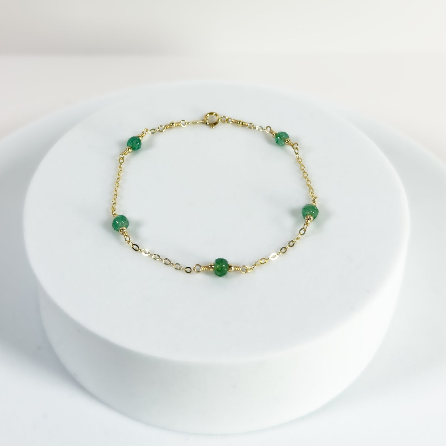 Emerald Satellite Bracelet (14k gold)