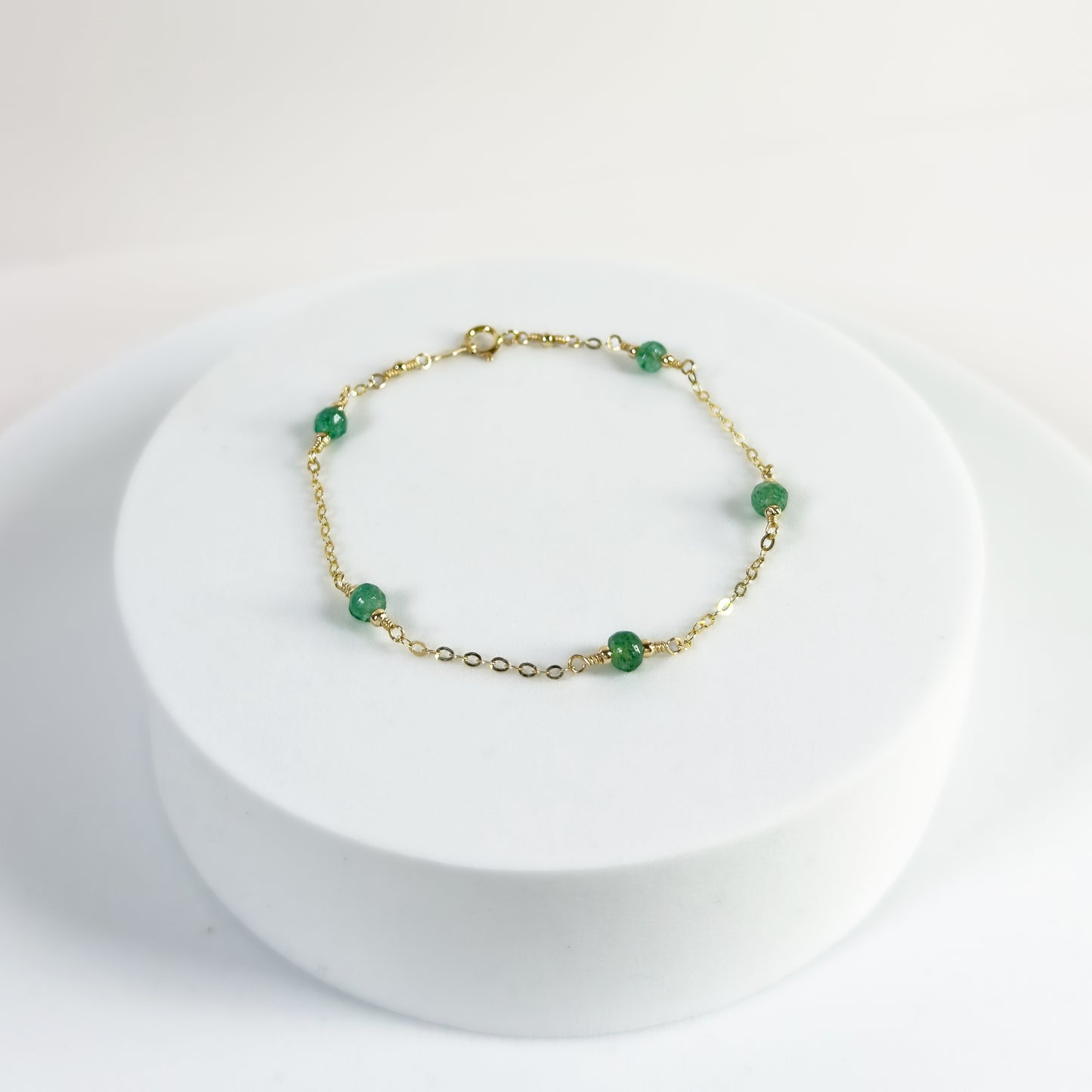 Emerald Satellite Bracelet (14k gold)