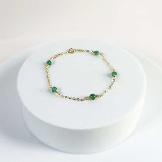 Emerald Satellite Bracelet (14k gold)