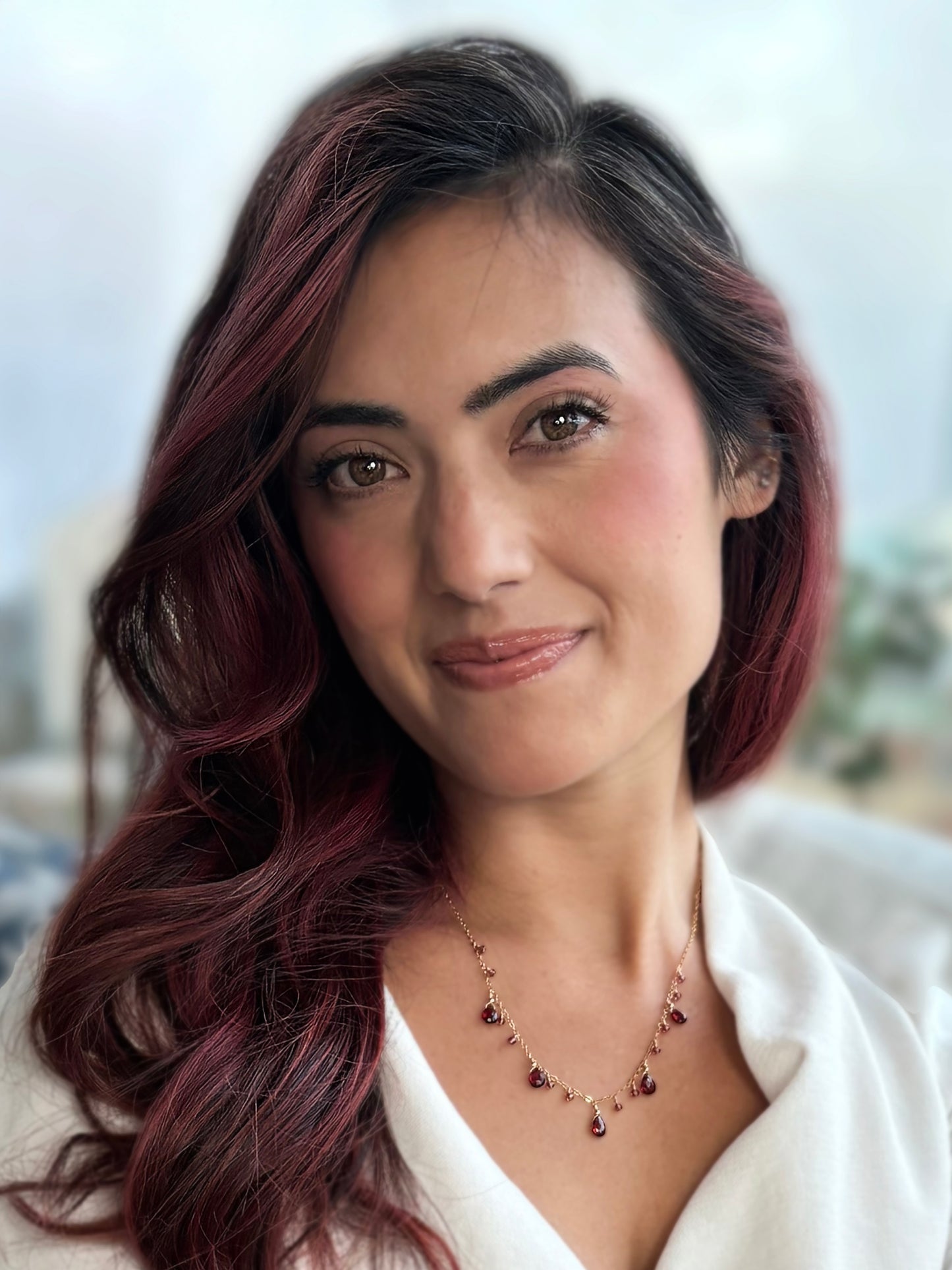 Garnet Charms Necklace