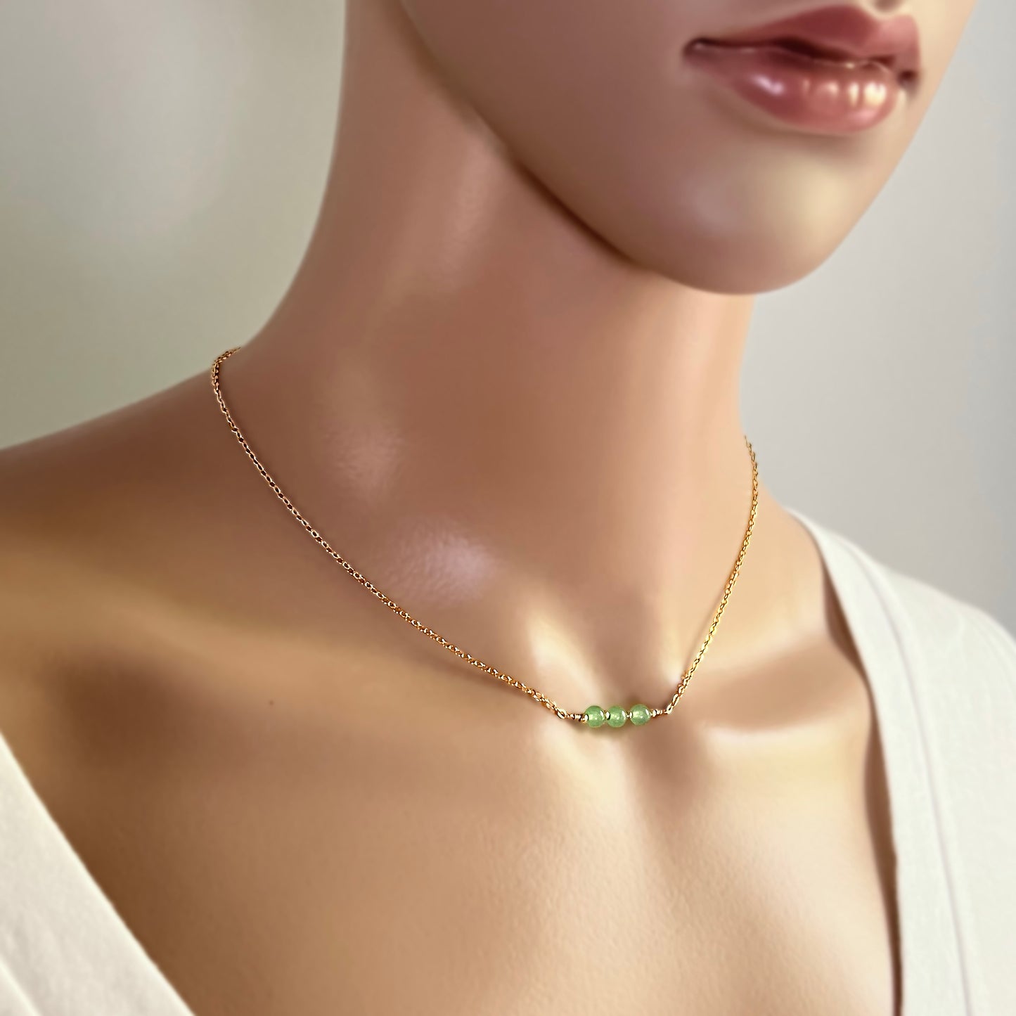 Minimalist Aventurine Bar Necklace