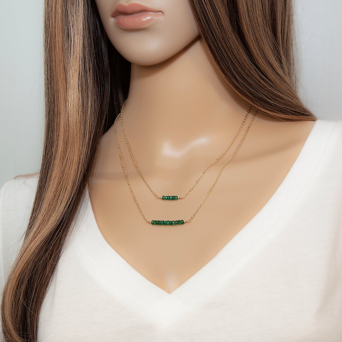 Emerald Bar Necklace