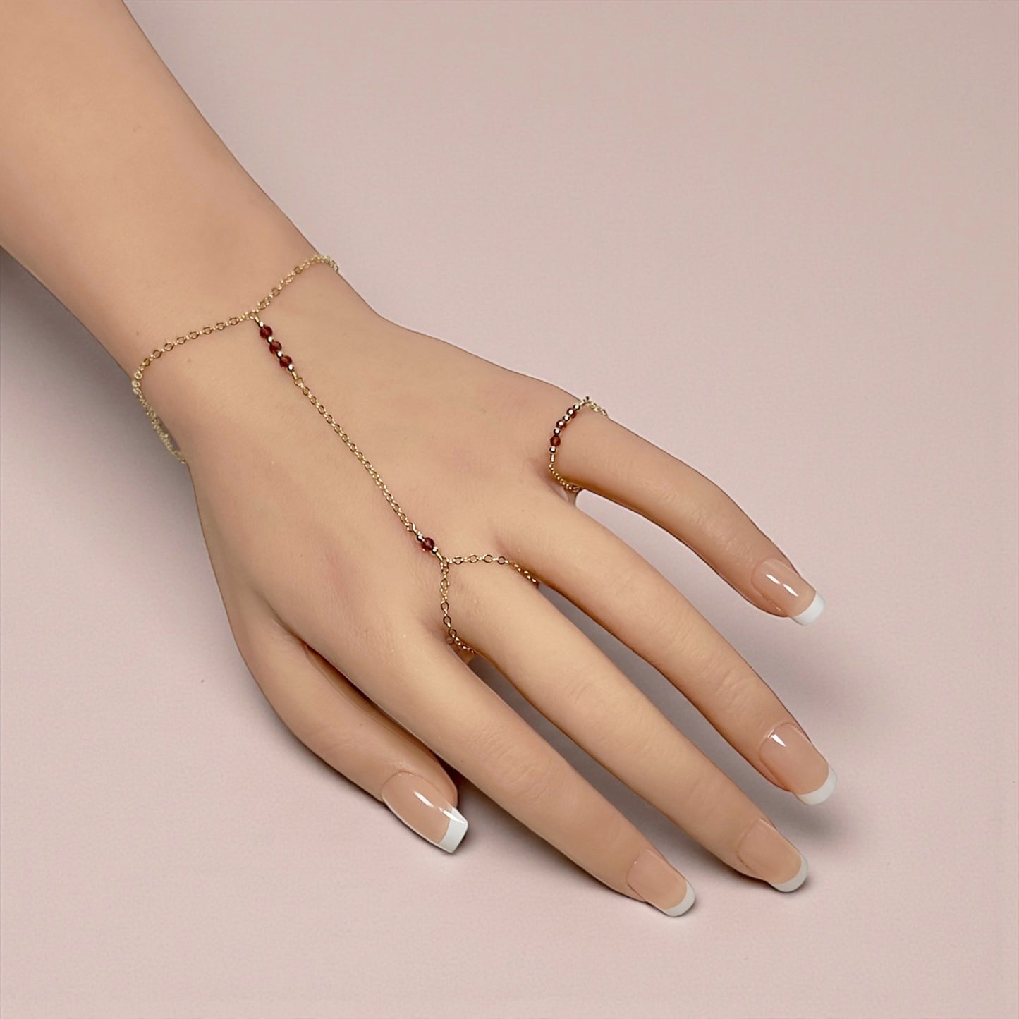 Garnet Hand Bracelet