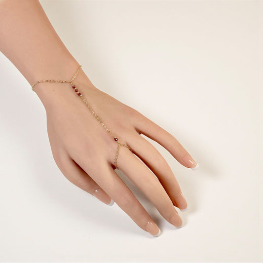 Garnet Hand Bracelet