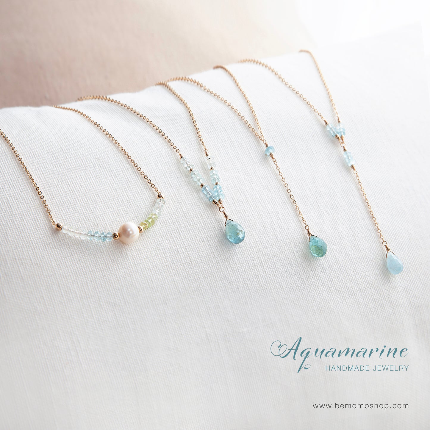 Aquamarine and Pearl Necklace