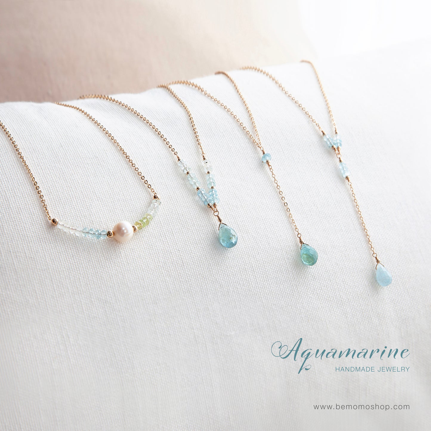 Aquamarine Lariat Necklace