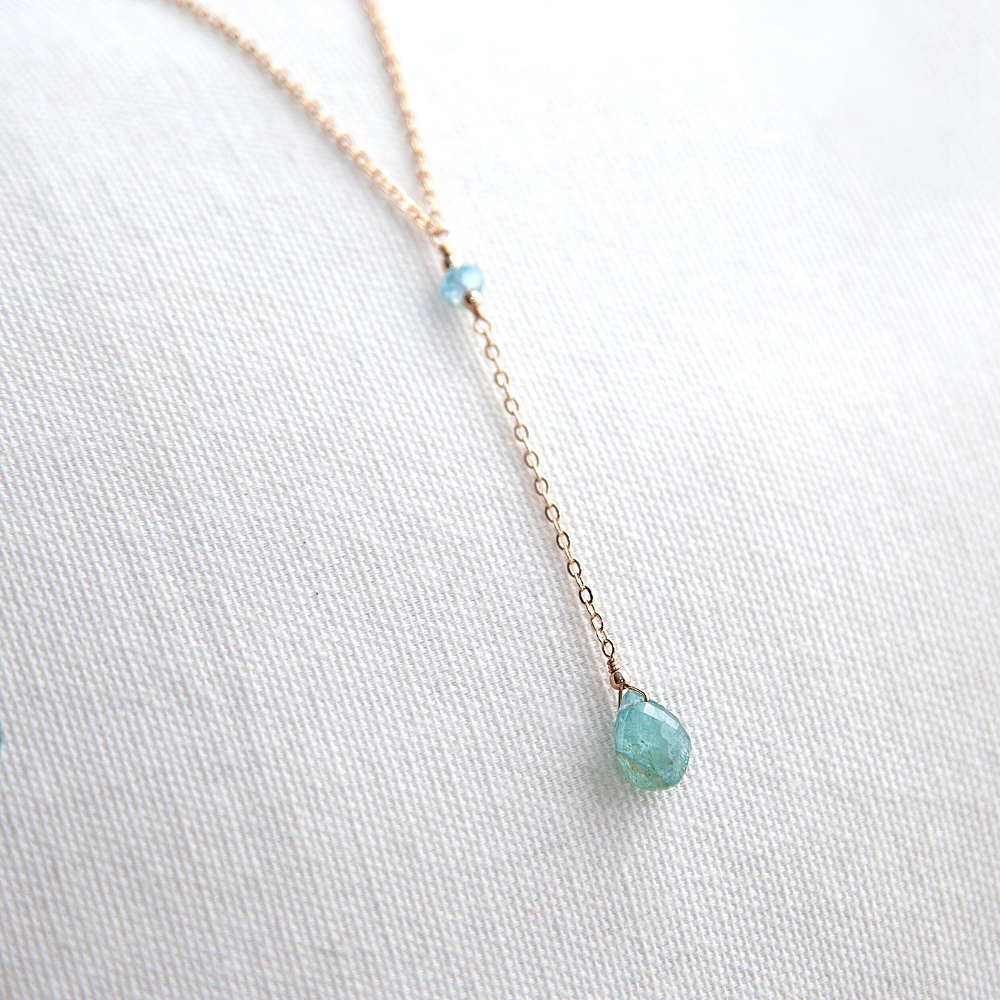 Aquamarine Lariat Necklace