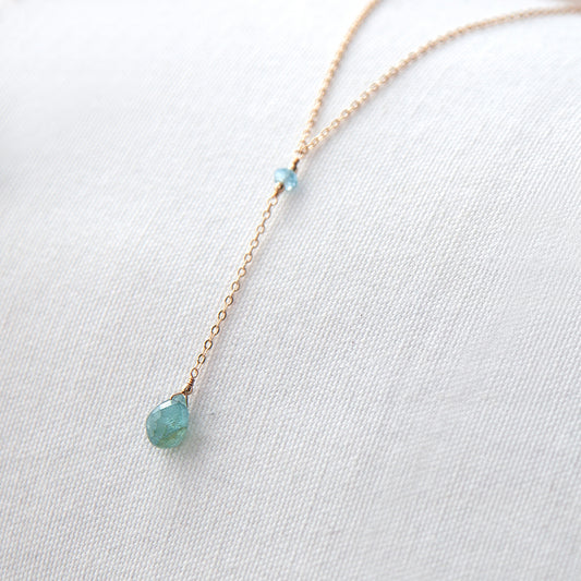 Aquamarine Lariat Necklace