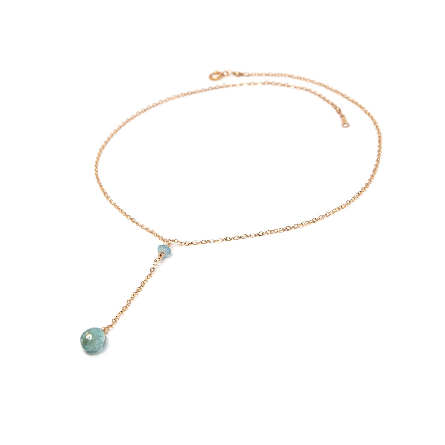 Aquamarine Lariat Necklace