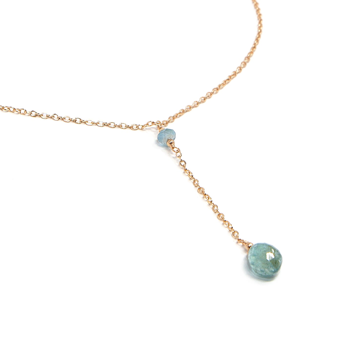 Aquamarine Lariat Necklace