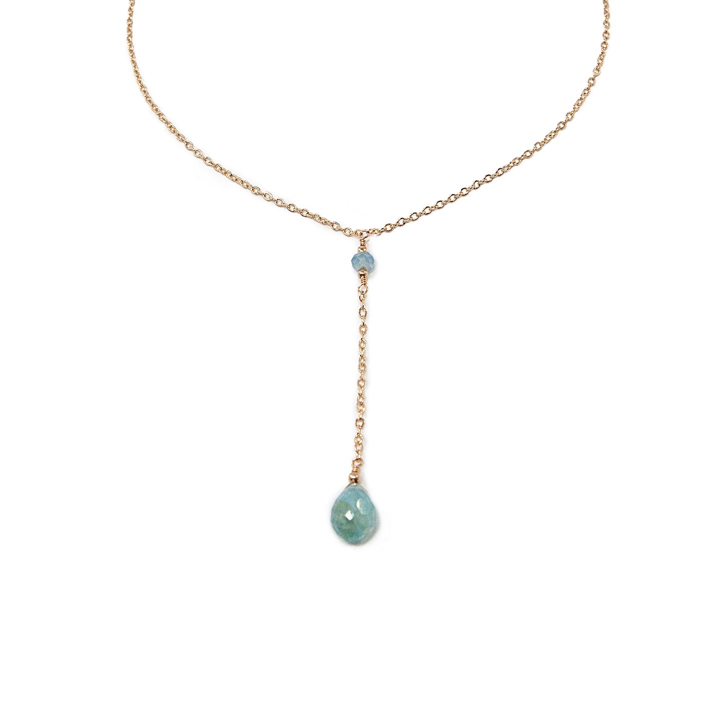 Aquamarine Lariat Necklace