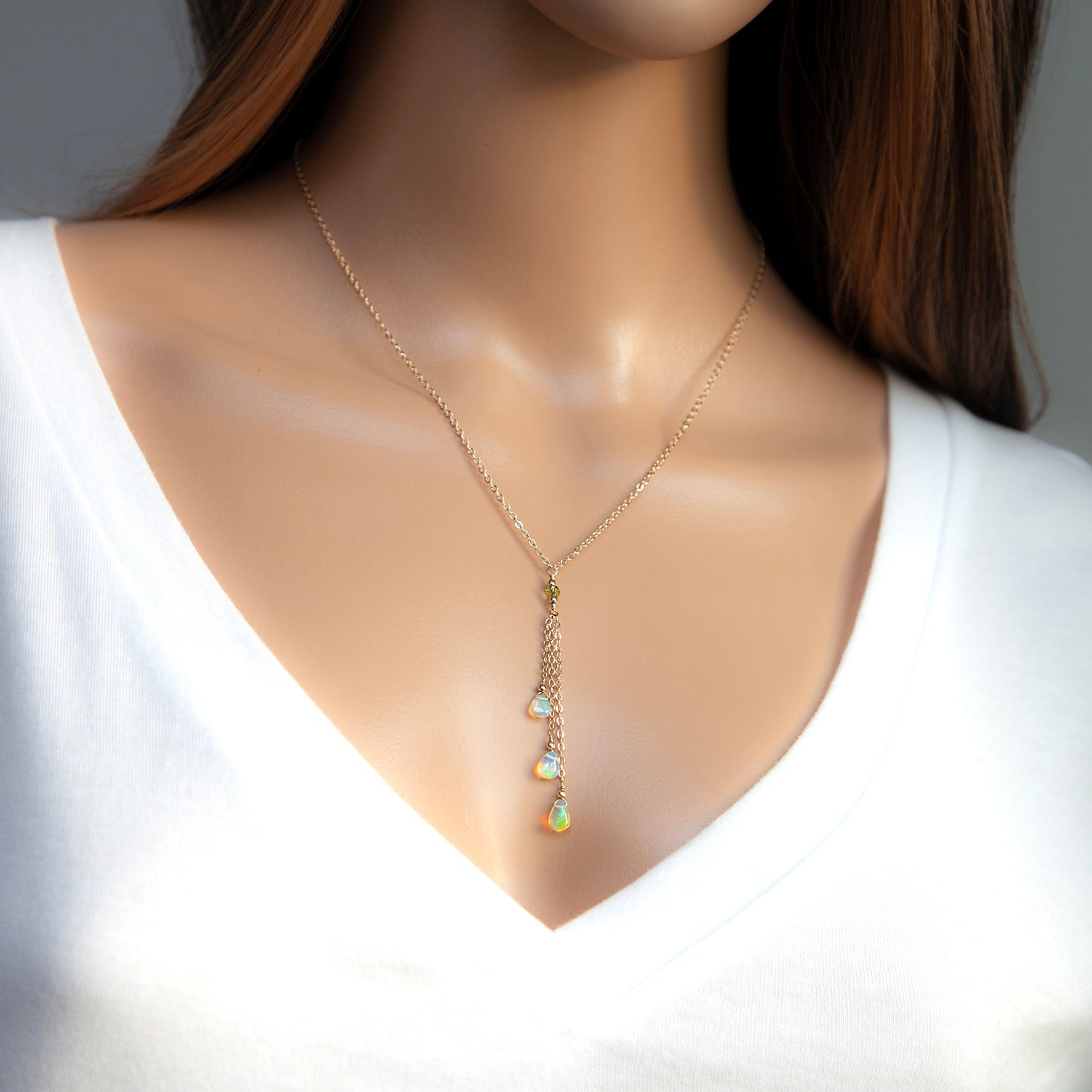 Opal Lariat Necklace