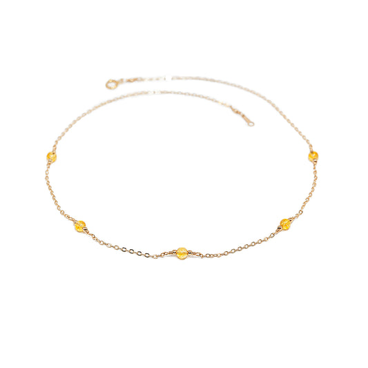 Citrine Station Necklace