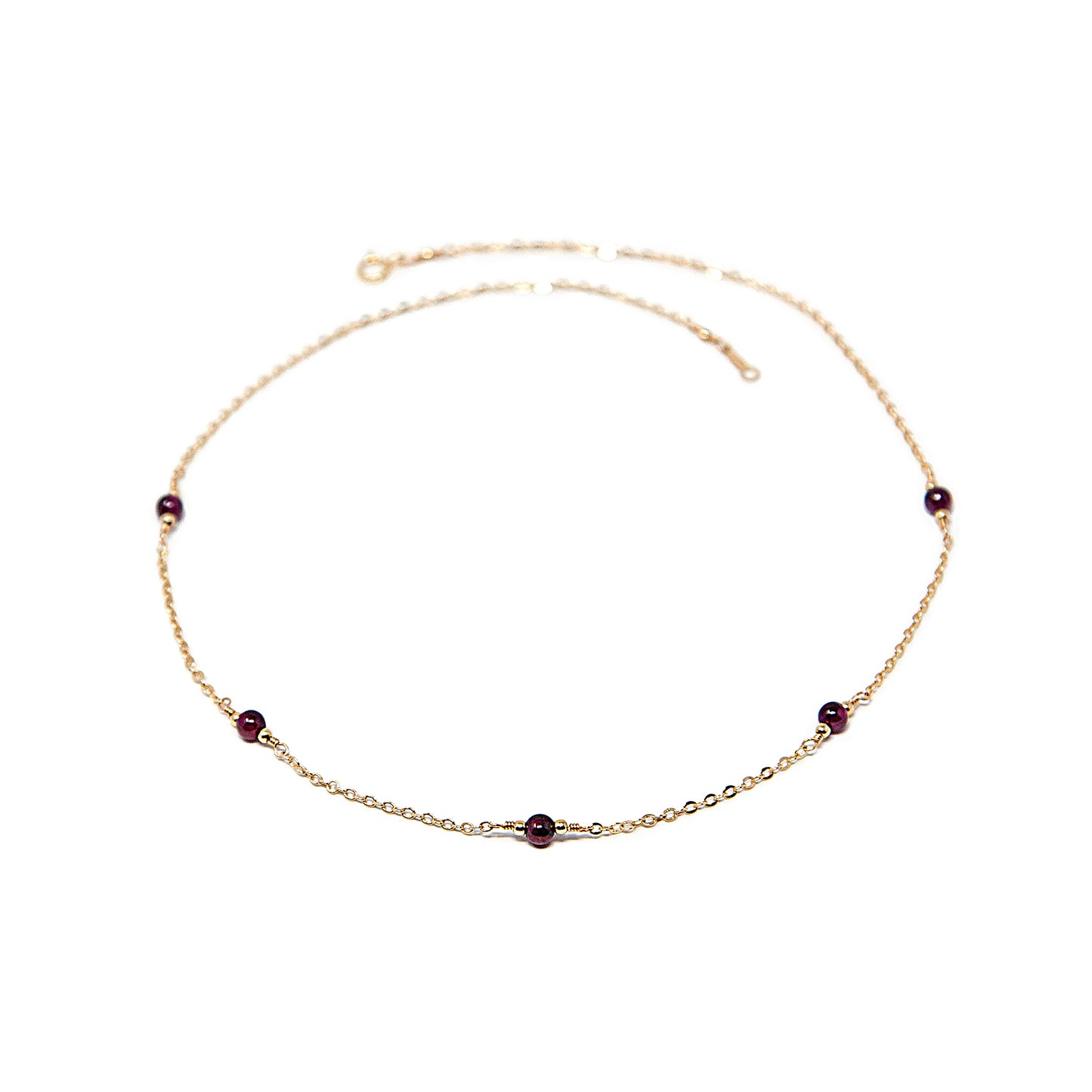 Garnet Station Necklace