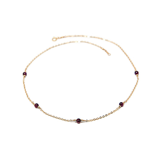 Garnet Station Necklace