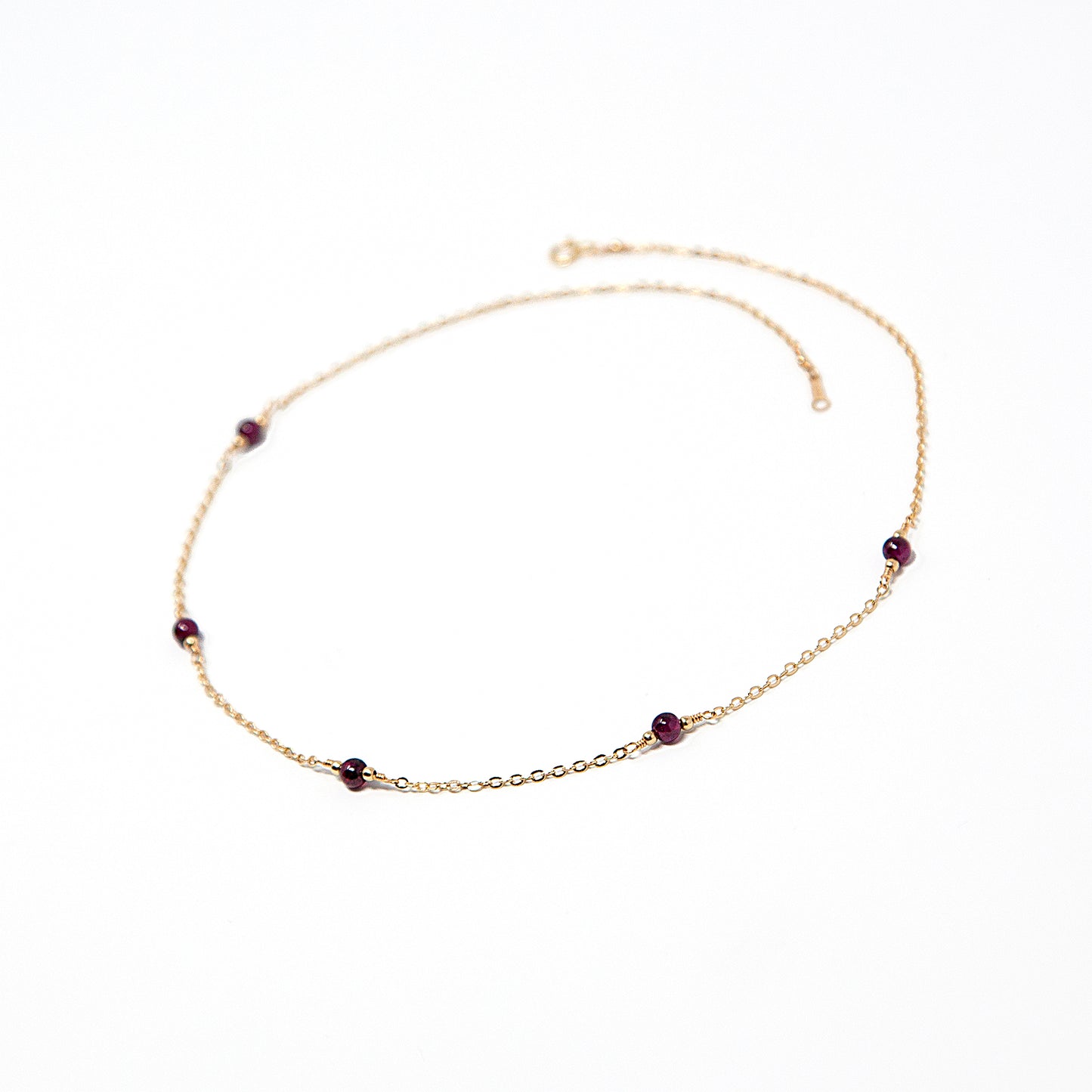 Garnet Station Necklace