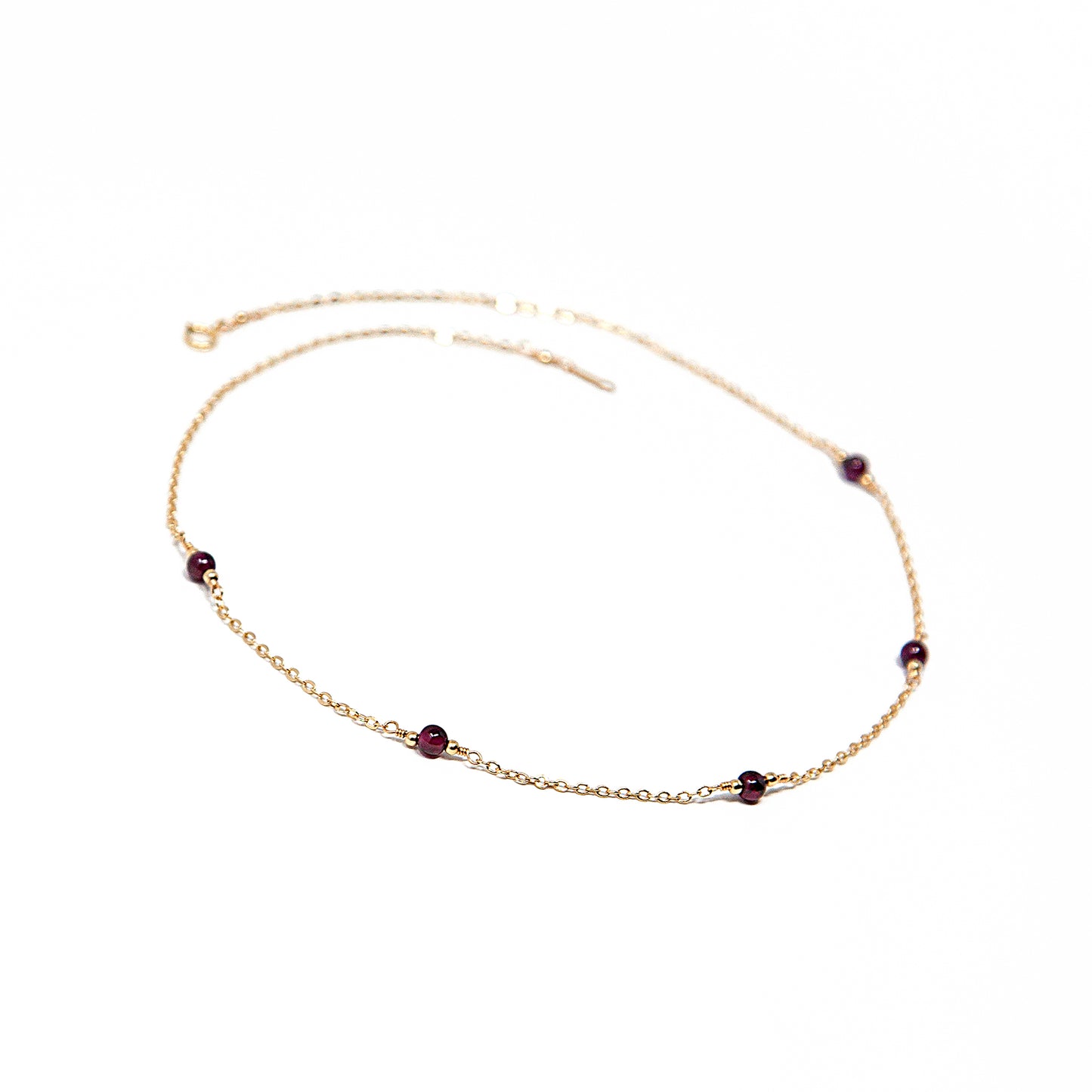 Garnet Station Necklace