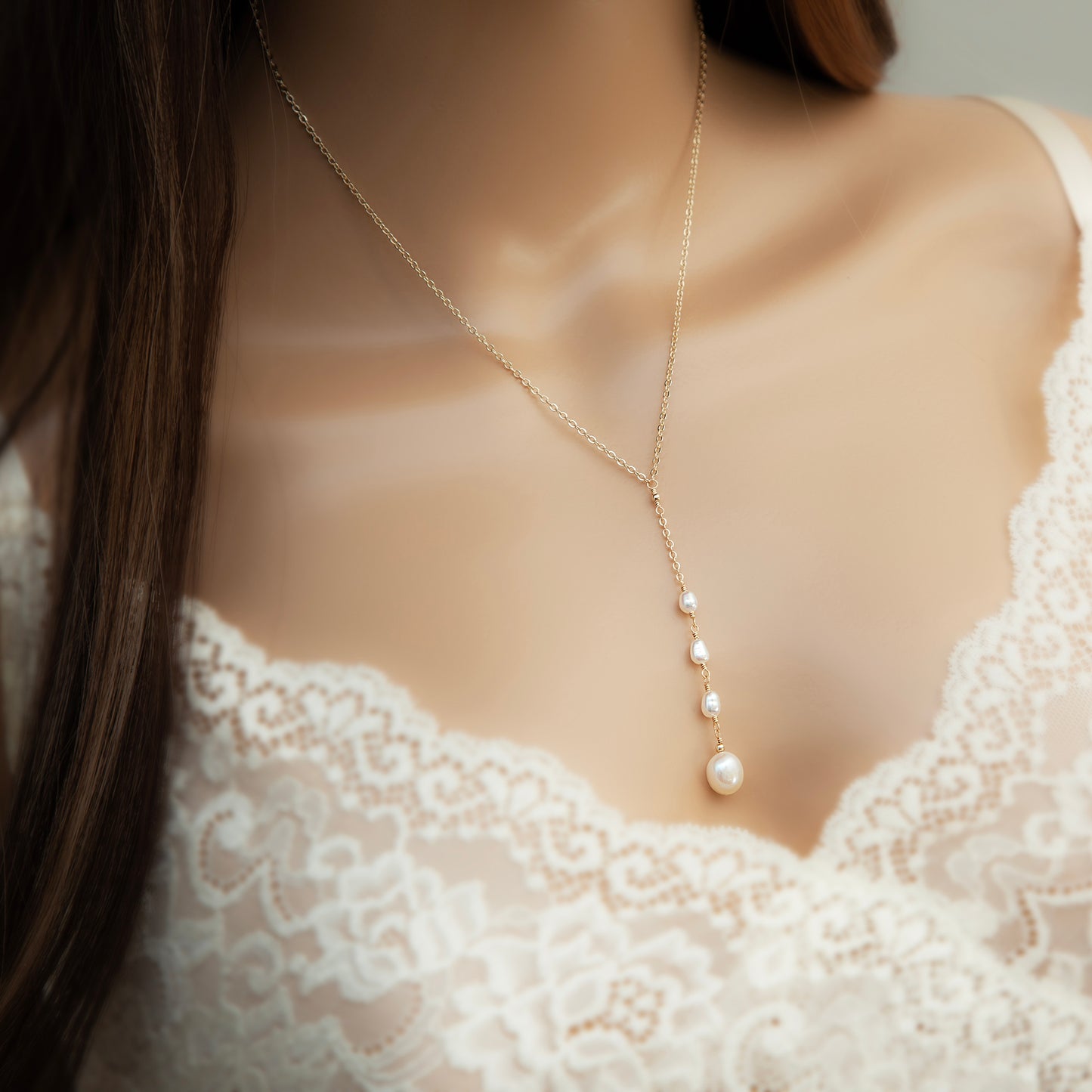 Pearl Lariat Necklace